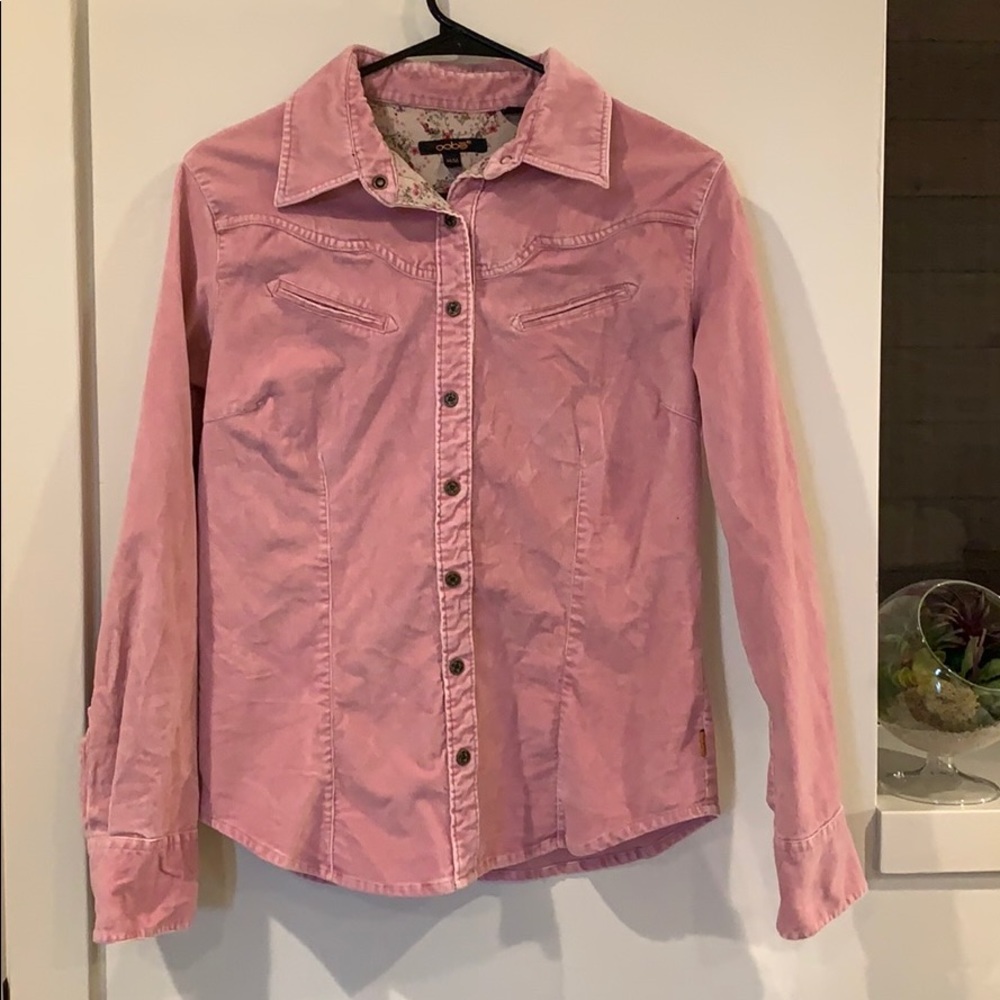 Pink Buttoned Corduroy Jacket